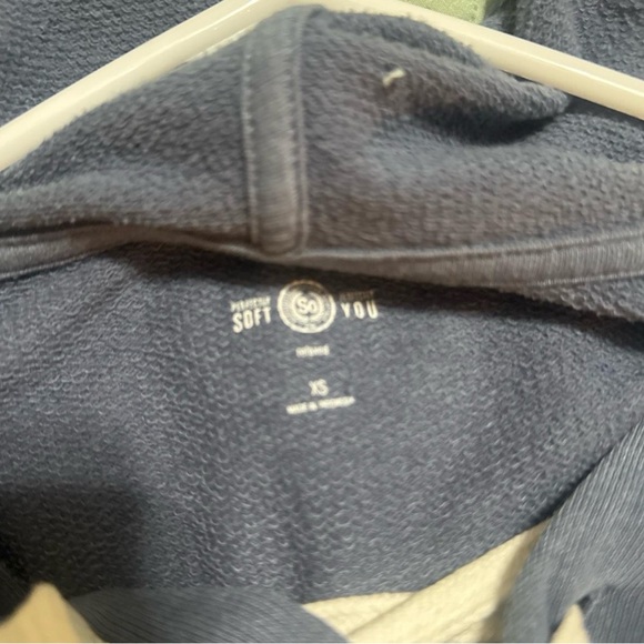 SO Women's Navy Lace-Up Hoodie Sweater - Picture 3 of 3